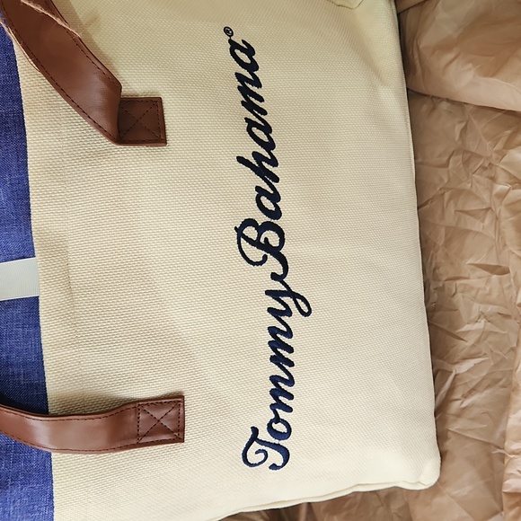 NWT Tommy Bahama 2 Purple Throw Pillows & Cream Brown Tote Bag Set - Picture 5 of 14